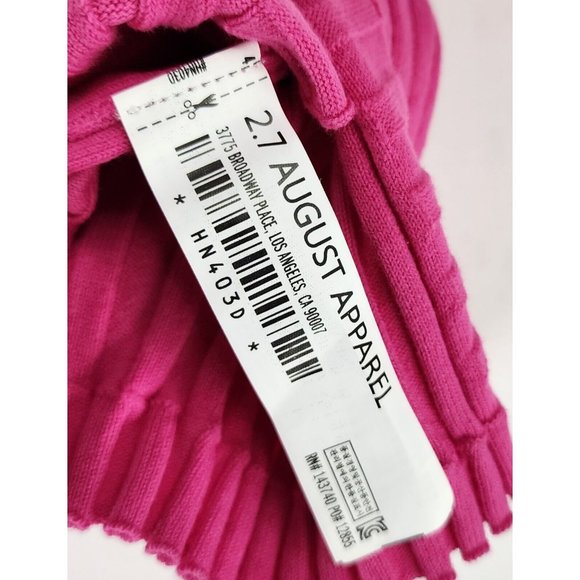 Endless Rose Dress Womens Small Pink Rulffe V Neck Ribbed Button Down Knit Mini - Picture 10 of 11